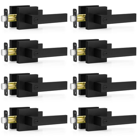 Plustool matte black door handle pack for durable interior use and modern look.