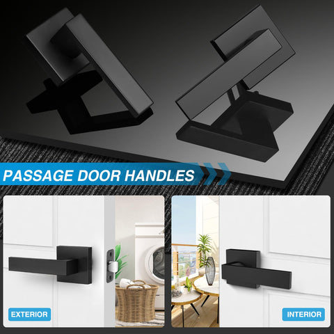Plustool matte black door handle reversible design for left or right doors.