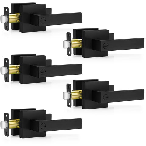 Plustool matte black door handle set for interior rooms adds modern style