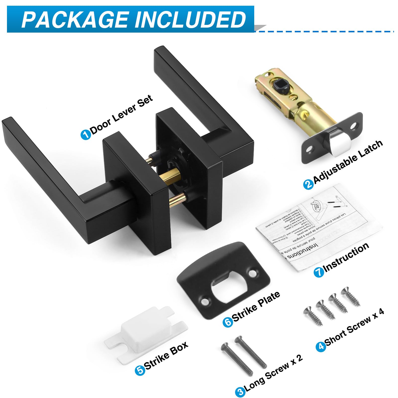 Plustool universal latch image shows adjustable backset for standard doors