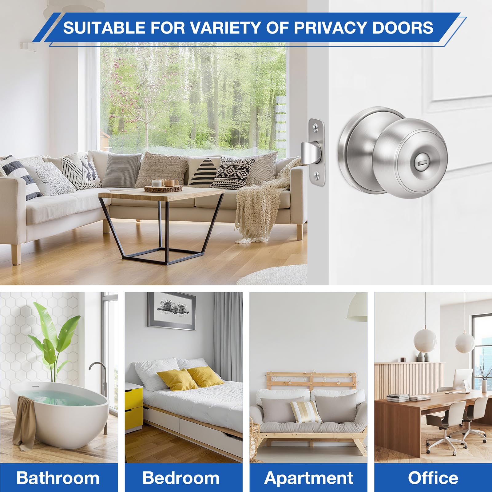 Plustool privacy knob exterior emergency release for quick access.