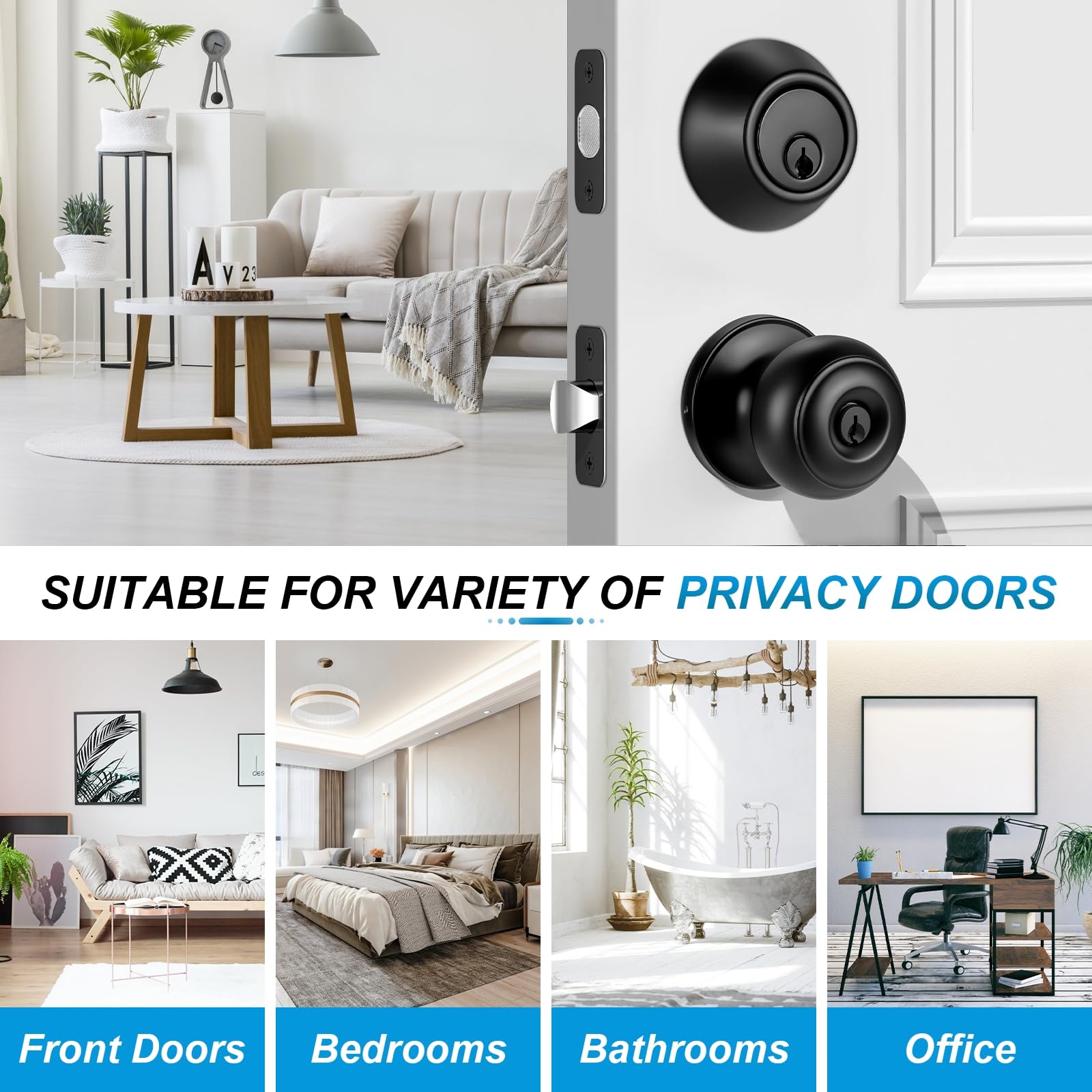 Plustool adjustable universal latch fits multiple door thicknesses