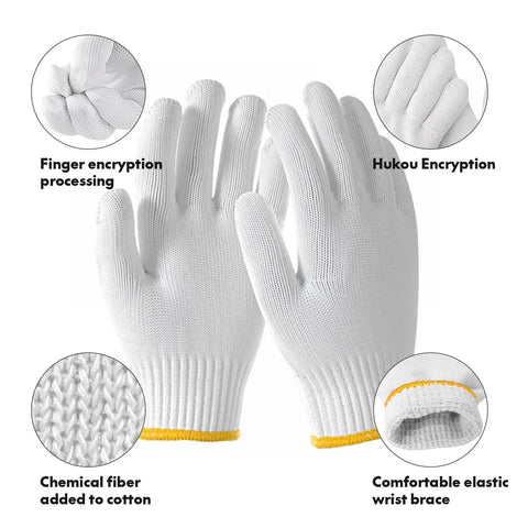 PLWJK gloves ideal for garden, garage, and warehouse tasks.