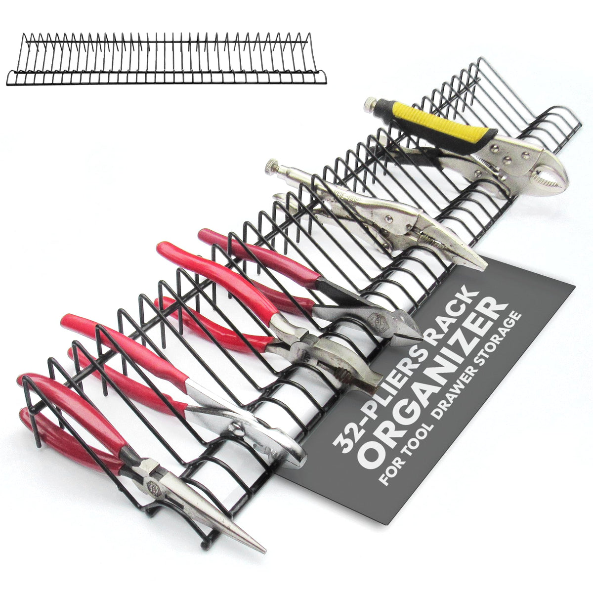 Plyworx pliers rack in a drawer keeps tools organized and accessible.