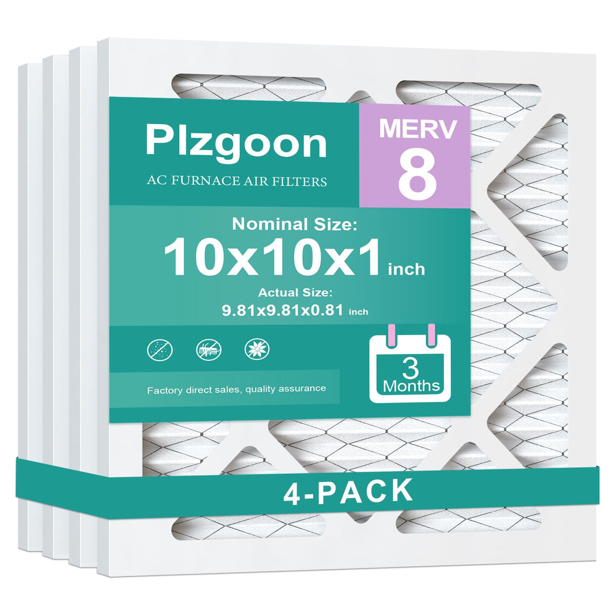 Plzgoon 10x10x1 pleated air filter improves HVAC airflow for comfort