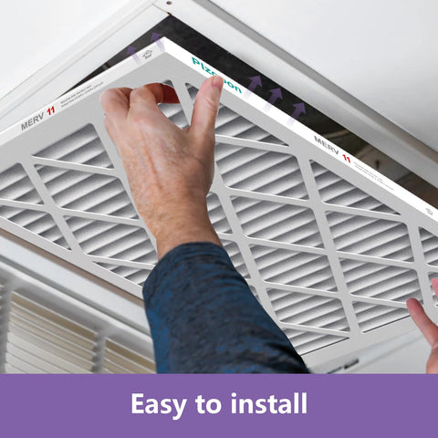 Plzgoon 12x12x1 air filter arrow installation demonstrates easy replacement