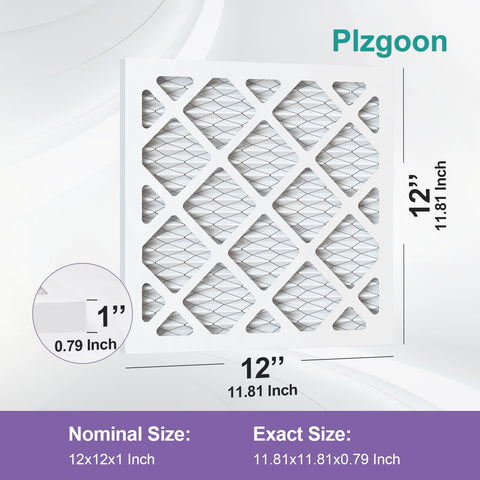 Plzgoon 12x12x1 air filter packaged box highlighting MERV 11 performance