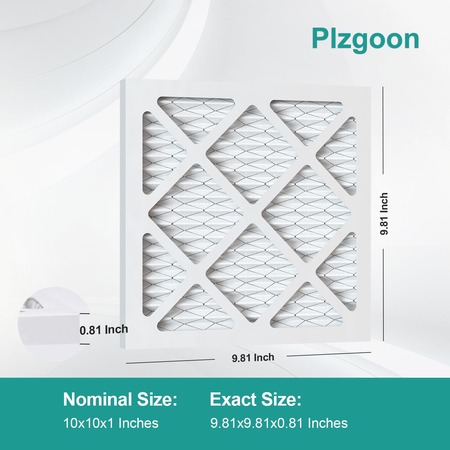 Plzgoon MERV 8 10x10x1 filter reduces common indoor particles