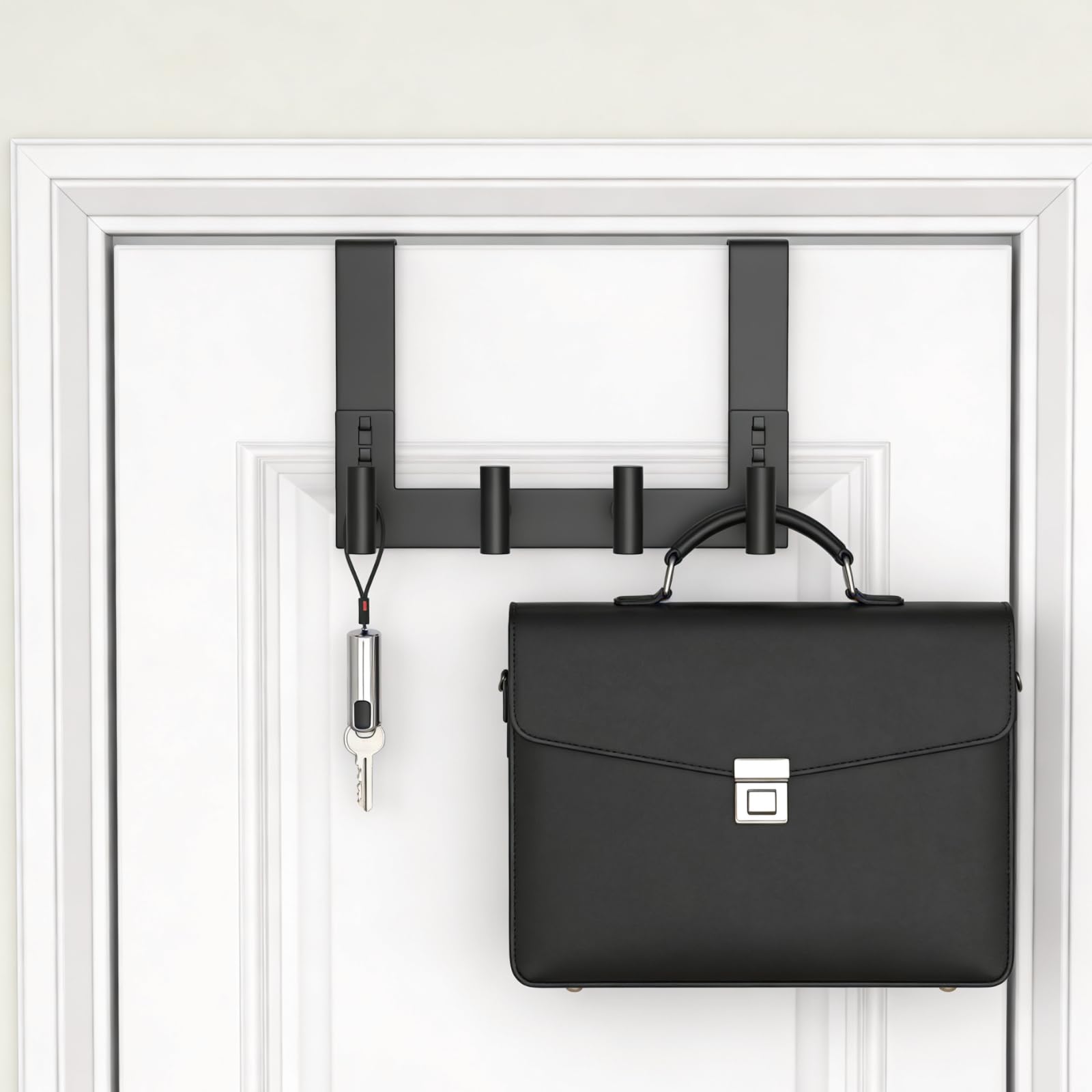 PMMASTO black finish complements modern interiors and keeps items accessible.