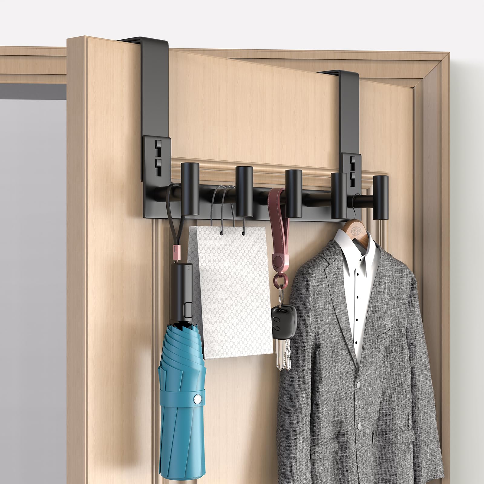 PMMASTO coat-and-towel-rack-for-doors helps declutter entryways and bedrooms.