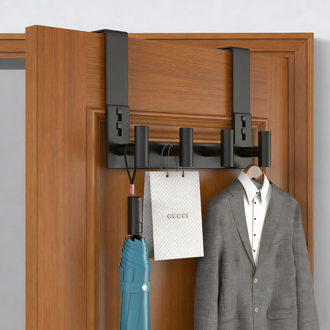 PMMASTO extended towel hook showing 7.5 inch reach for larger towels.