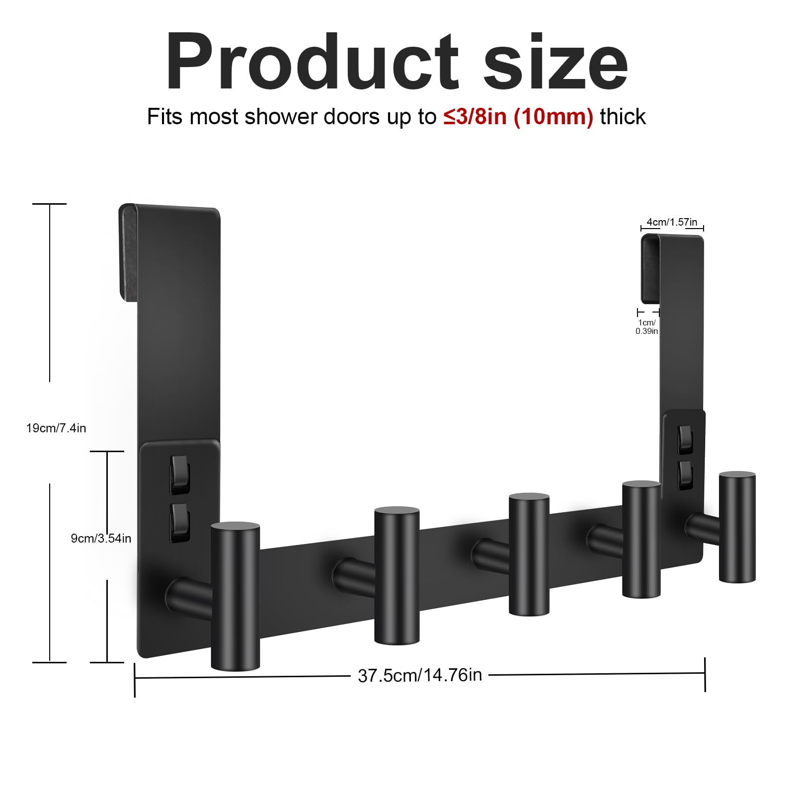 PMMASTO frameless door hanger in stainless steel, durable and rust-resistant.
