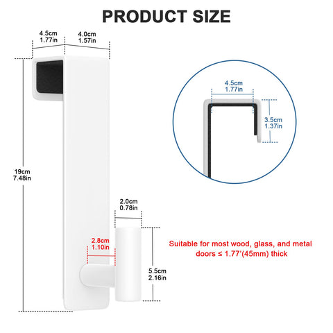 Non-slip backing detail protects door surfaces and reduces movement