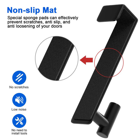 PMMASTO matte black finish complements wooden, glass, and metal doors.