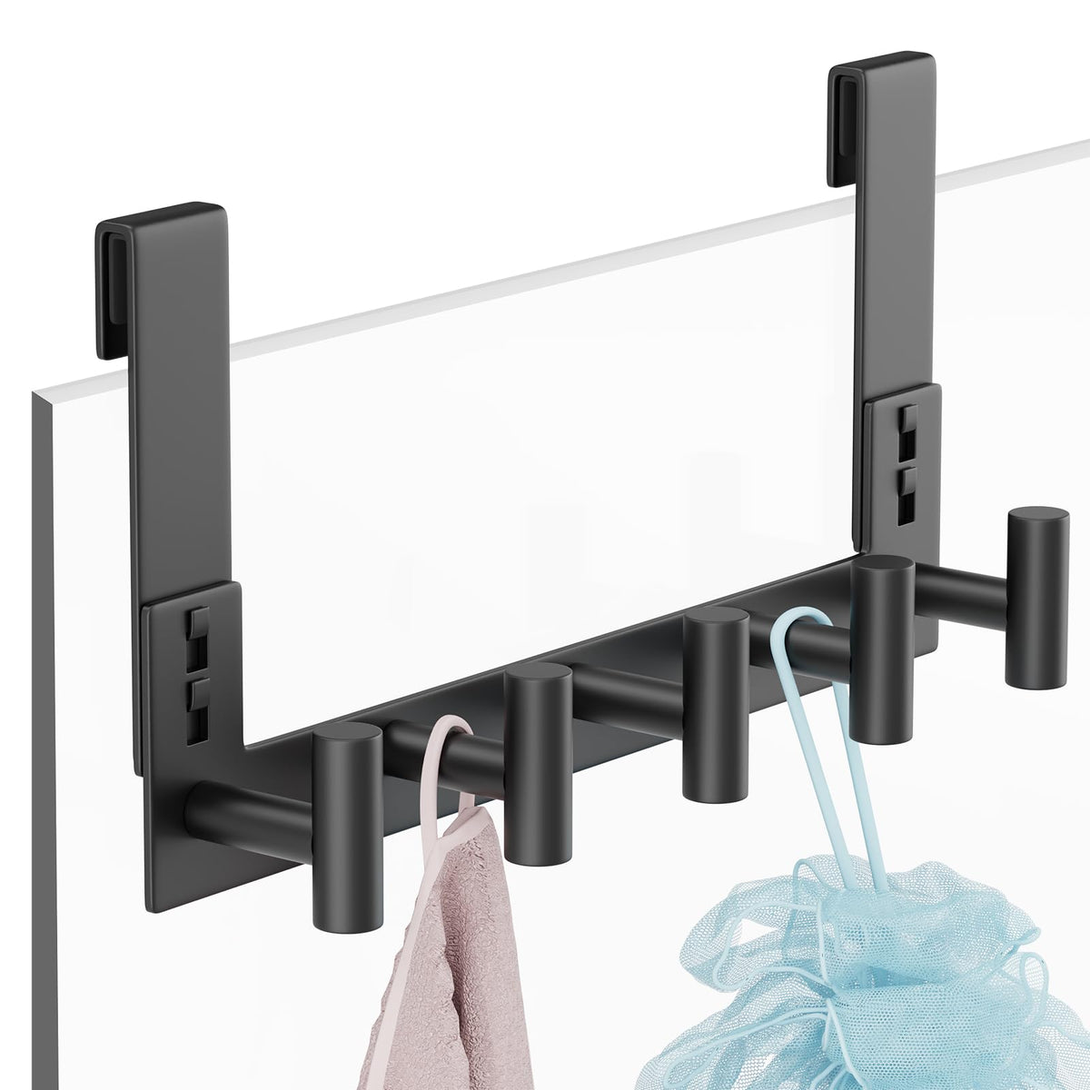 PMMASTO shower door hooks extended to 7.5 inches for frameless doors, easy reach.