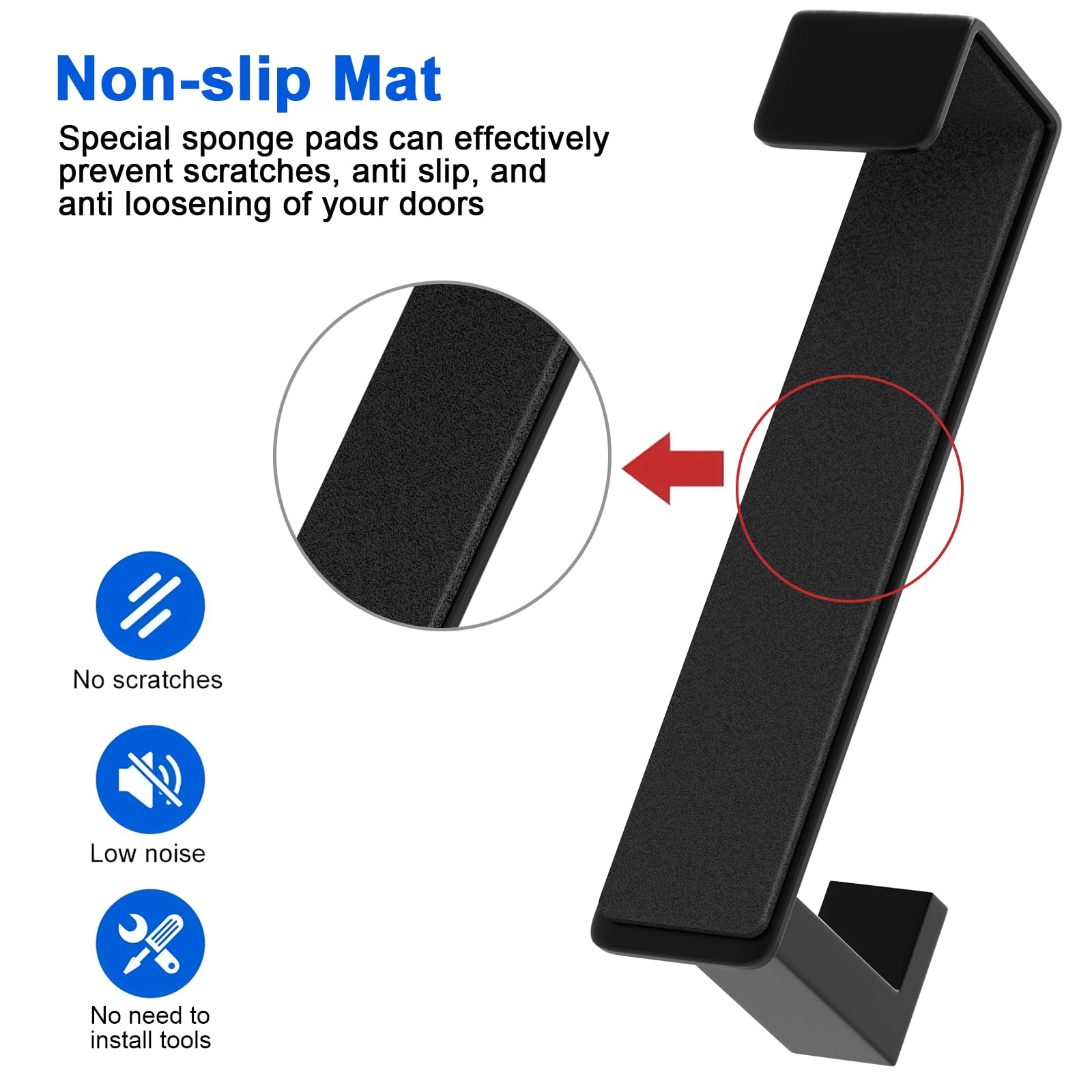 PMMASTO tool-free installation works on wooden, glass, or metal doors.