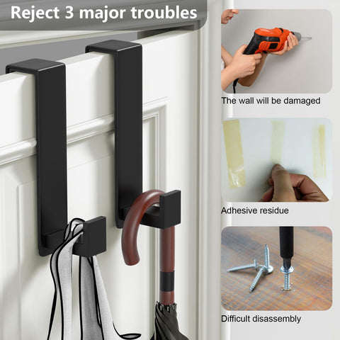 PMMASTO towel or coat hook setup over doors for compact spaces.
