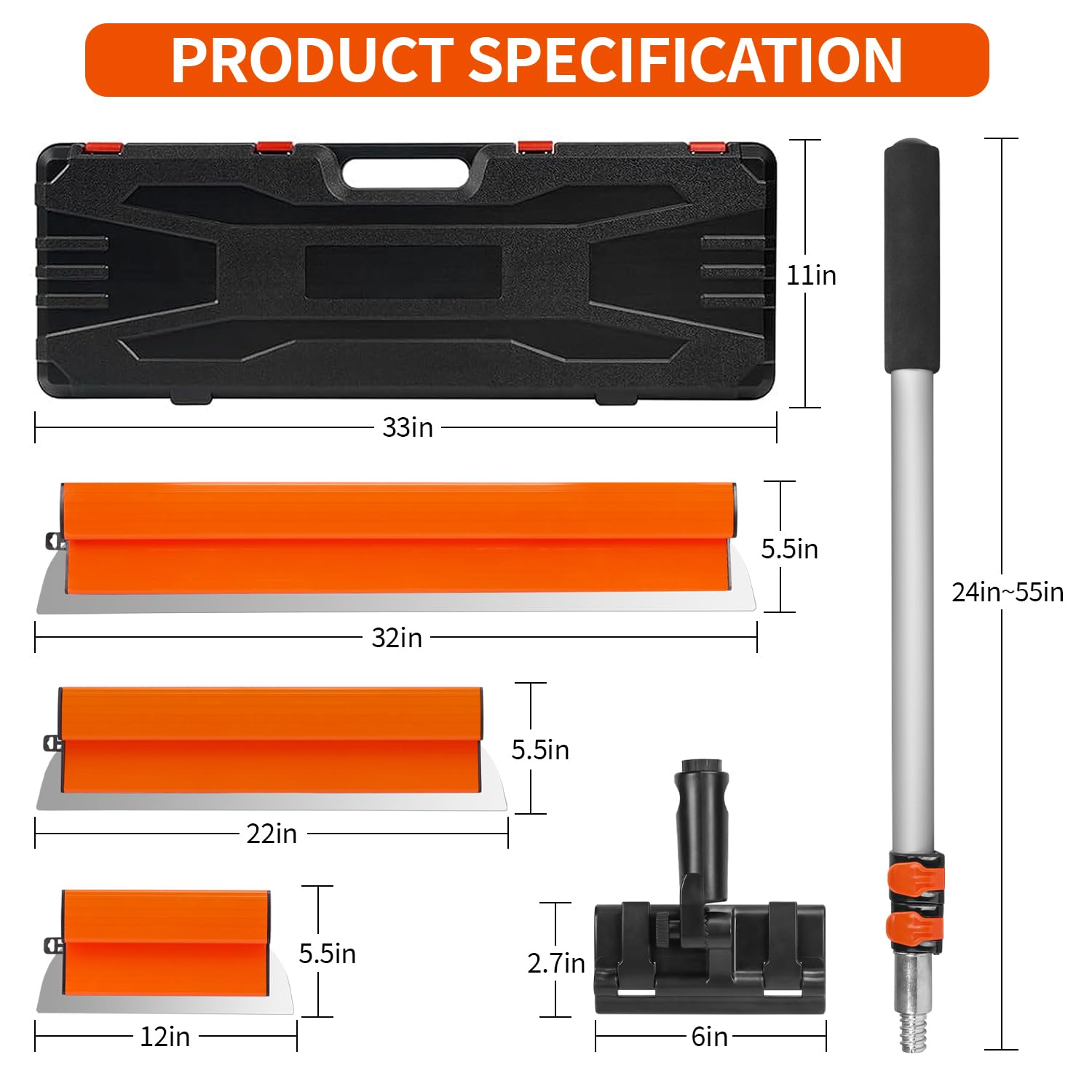 PMMJ drywall skimming blade 22-inch delivering even coverage on large surfaces