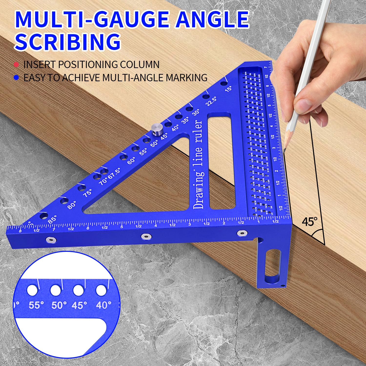 PMMJ large carpenter square aluminum body offering durable, lightweight support