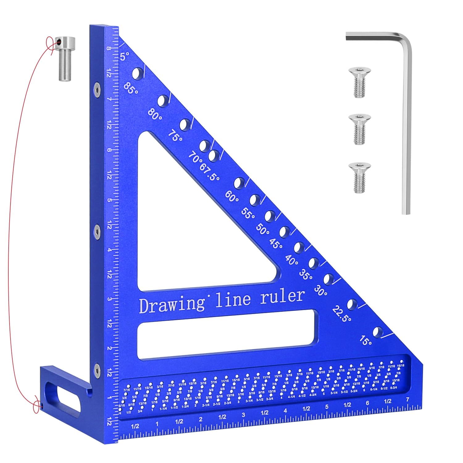 PMMJ large carpenter square showing angle pins for precise layout in woodworking