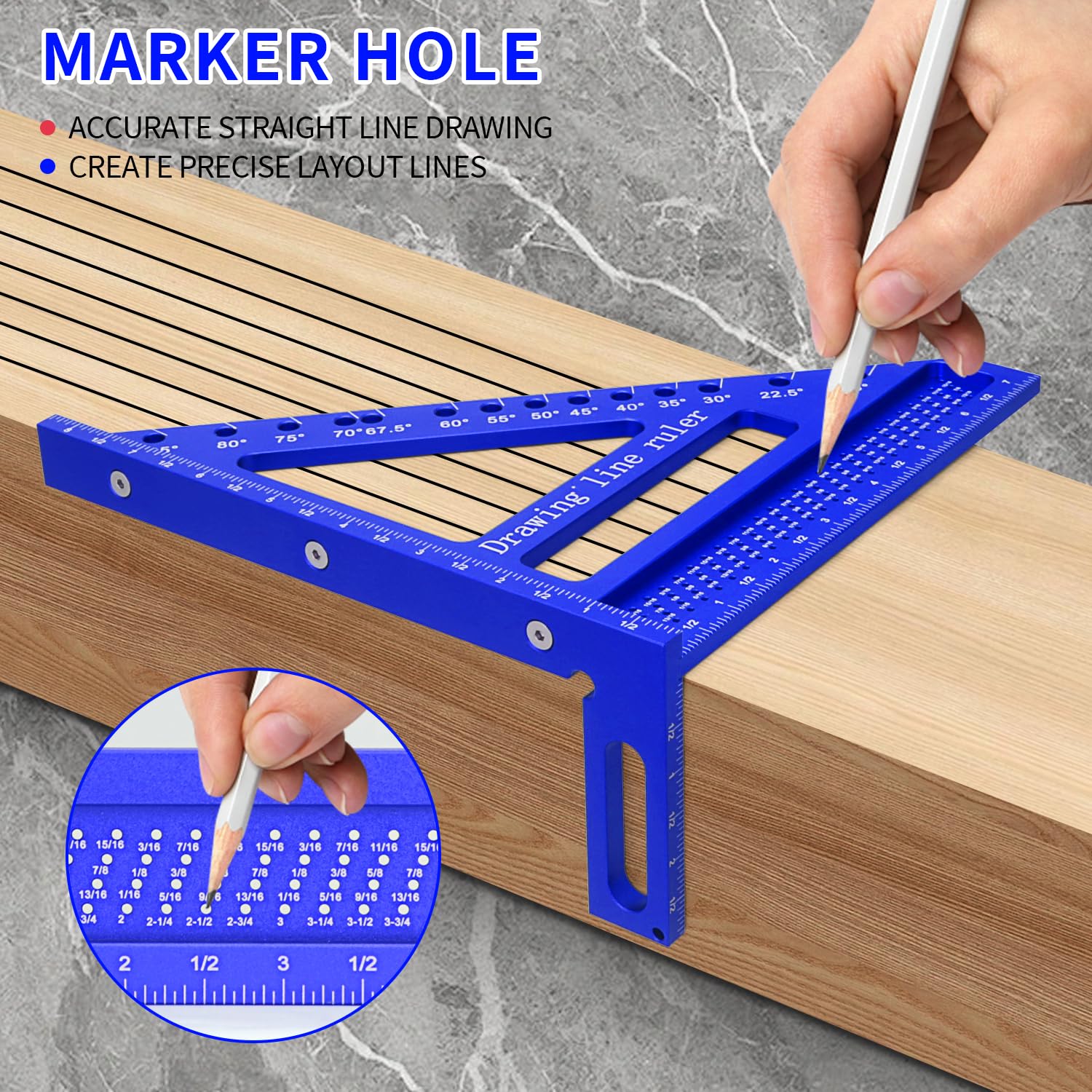 PMMJ large carpenter square angled pin guard keeps pins secure during use