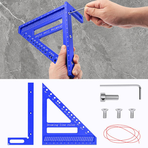 PMMJ large carpenter square kit includes pins and wrench for easy setup