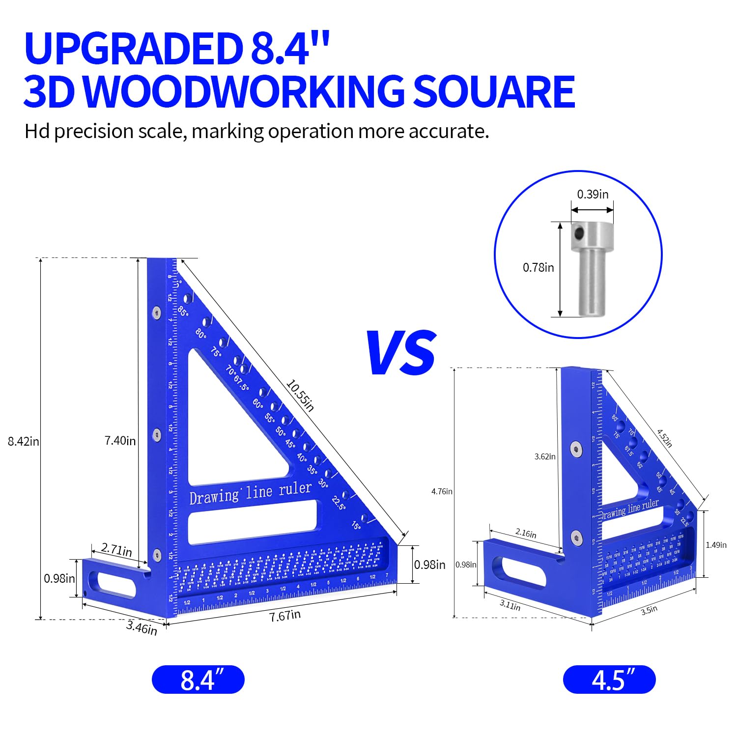 PMMJ large carpenter square with laser-etched scale for accurate readings