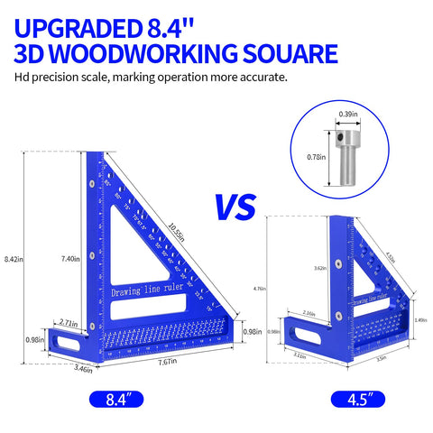 PMMJ large carpenter square with laser-etched scale for accurate readings