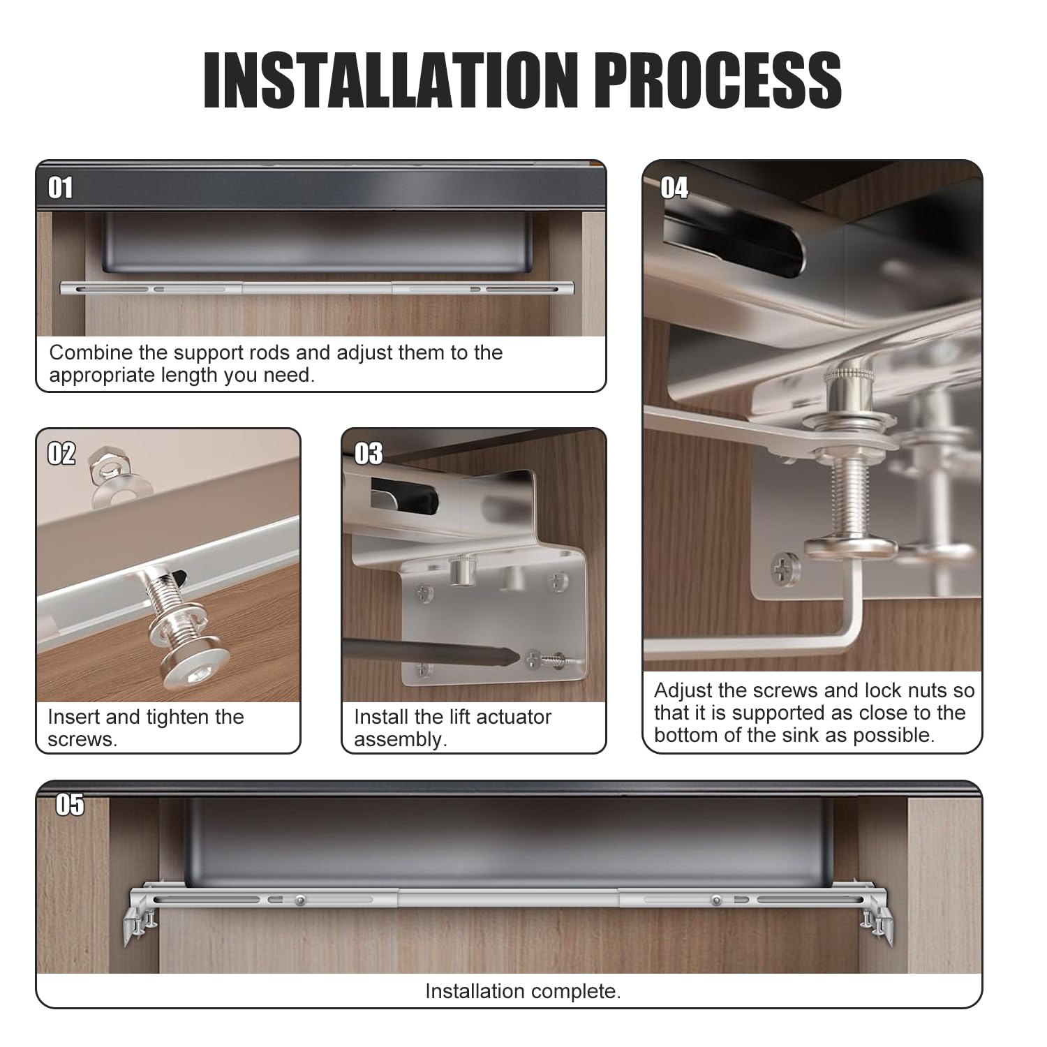 PMMJ installation process supports kitchen, bathroom, and bar sinks