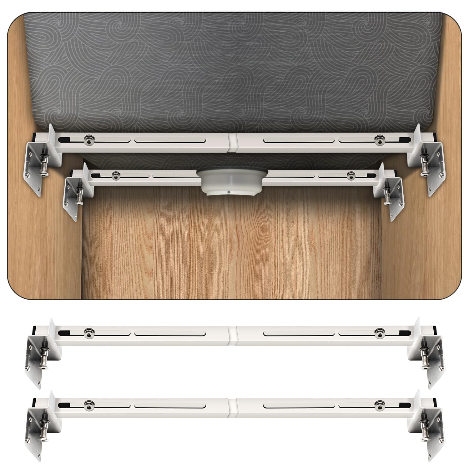 PMMJ undermount sink bracket main assembly providing sturdy support for heavy sinks