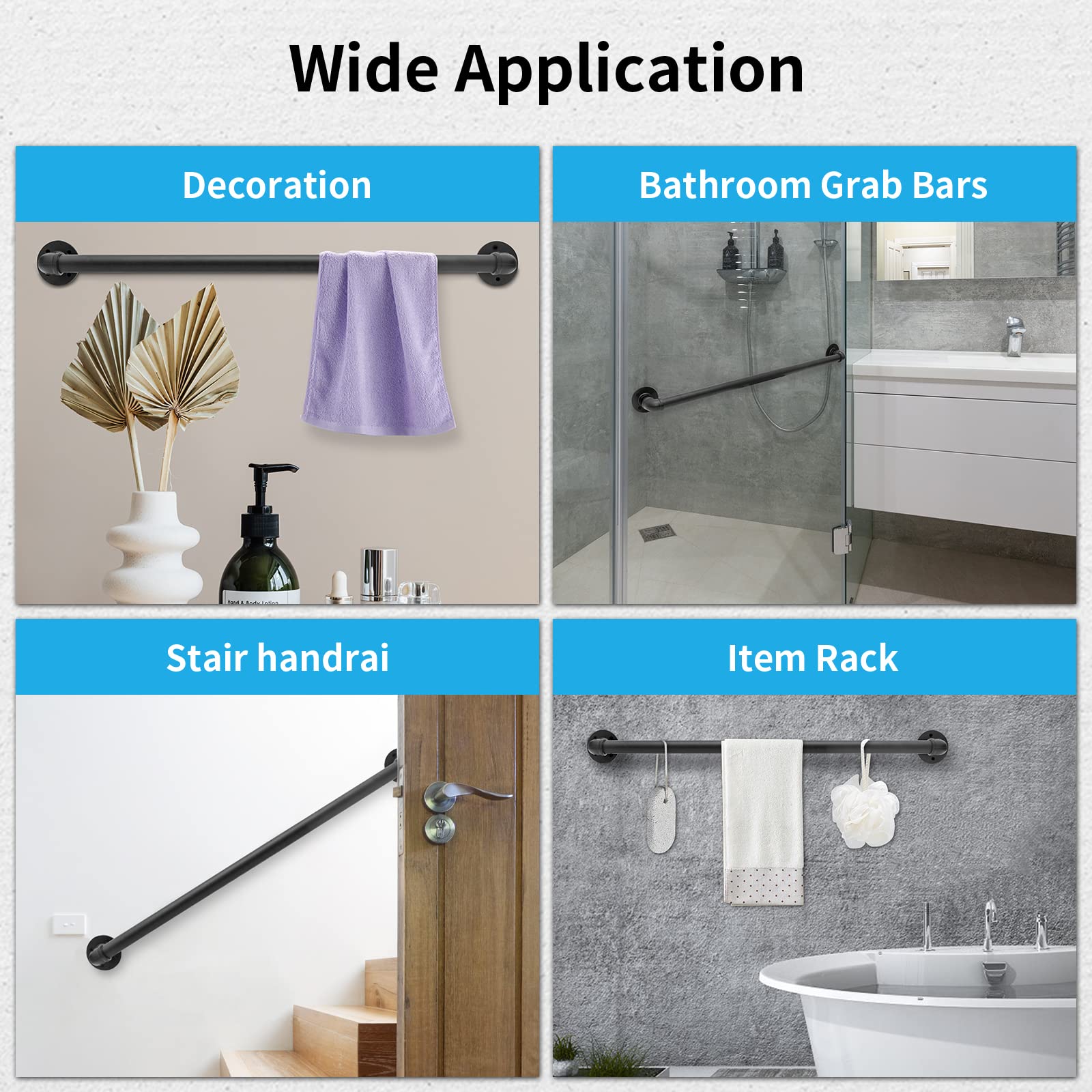 PNBO galvanized pipe handrail with wall mount keeps stairs safe and rust-free