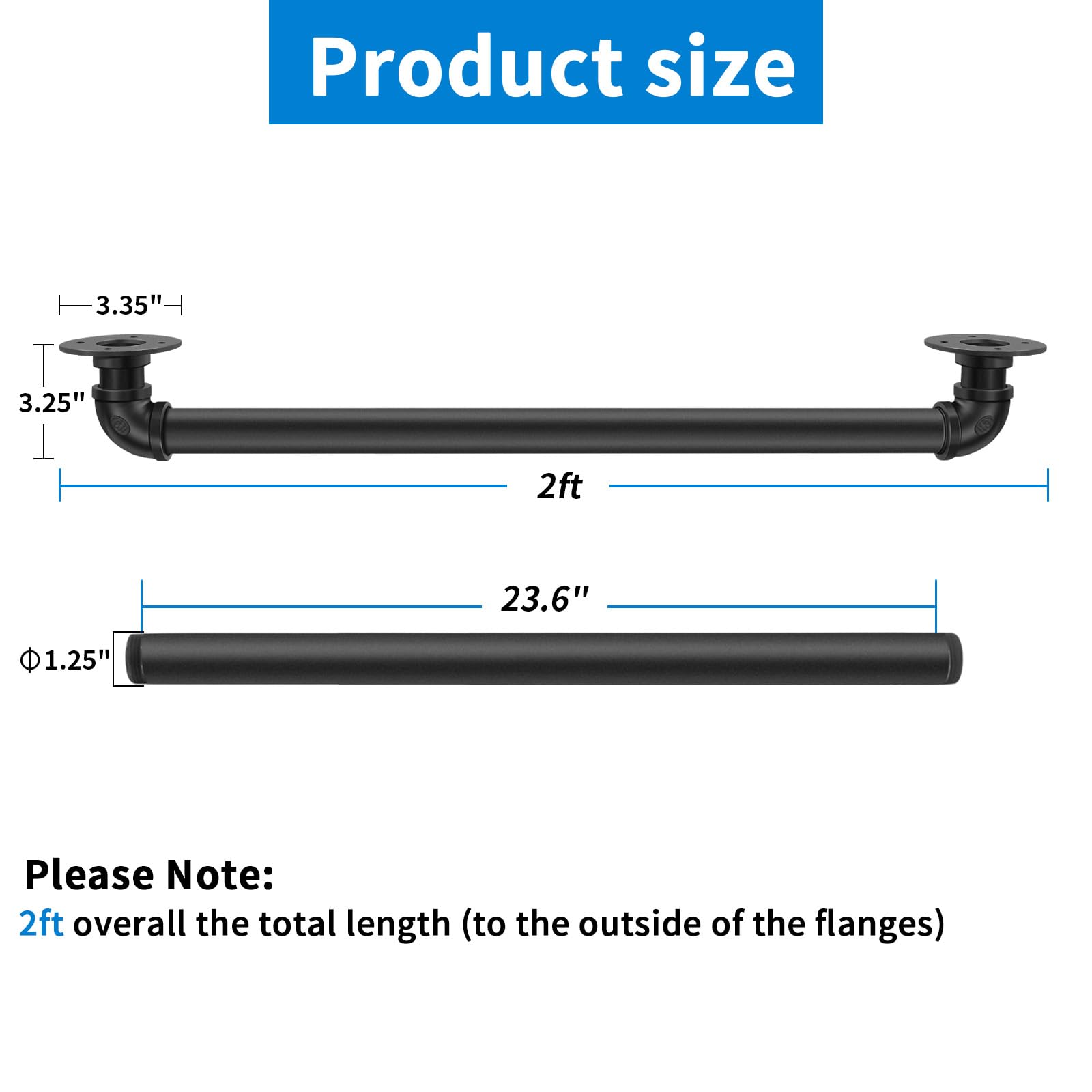 PNBO handrail 1.25 inch diameter provides comfortable grip and solid support