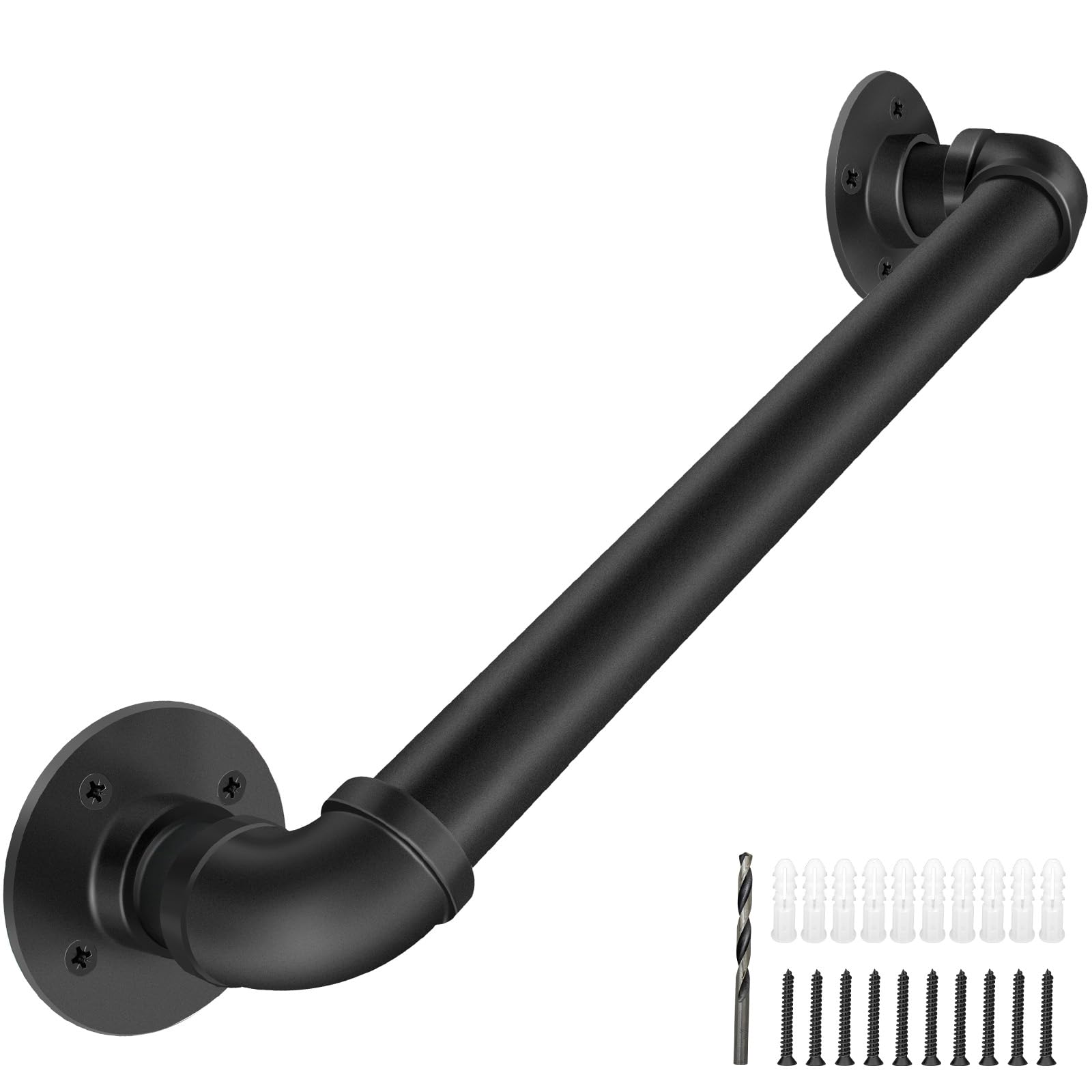PNBO wall handrail 2ft showing sturdy galvanized pipe for secure indoor stairs