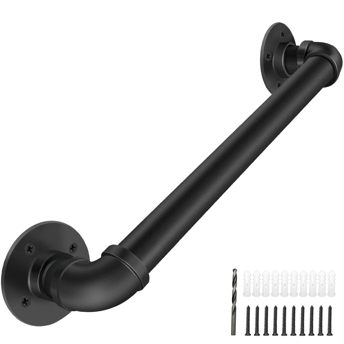 PNBO wall handrail 2ft showing sturdy galvanized pipe for secure indoor stairs