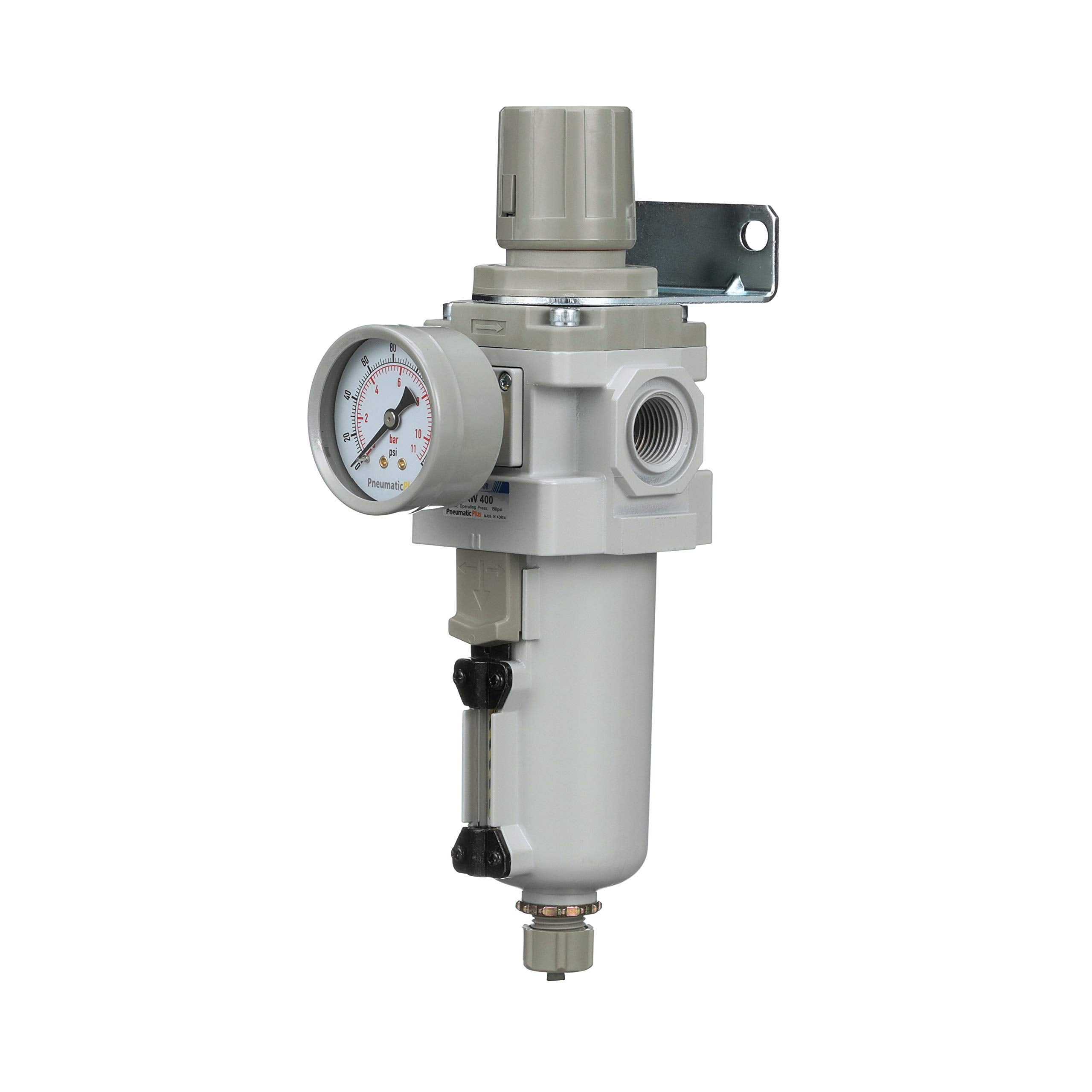 PneumaticPlus SAW400 manual drain enables easy moisture removal.