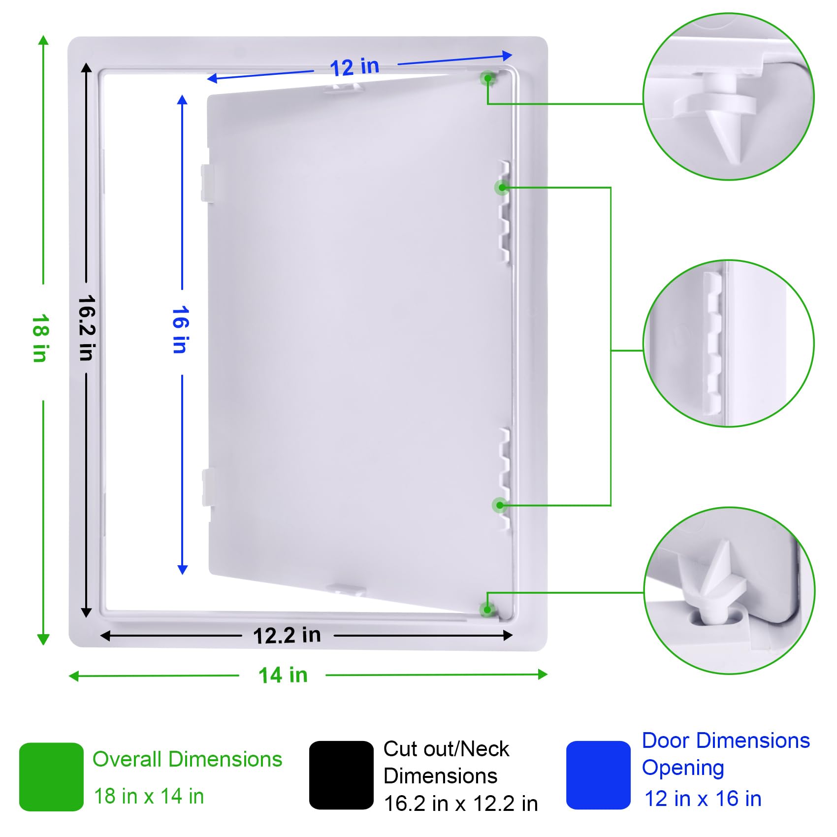 PNKKODW removable wall/ceiling access panel for overhead access.