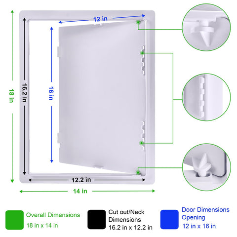 PNKKODW removable wall/ceiling access panel for overhead access.