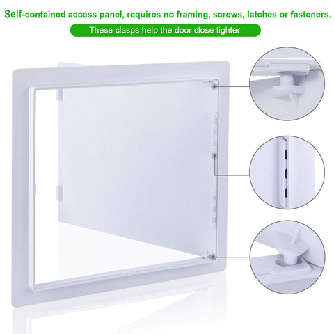 PNKKODW hinged plastic door offers durable, reusable access to plumbing and HVAC.