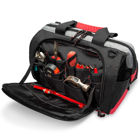 Pnochoo 16-inch wide mouth waterproof tool bag with organized storage