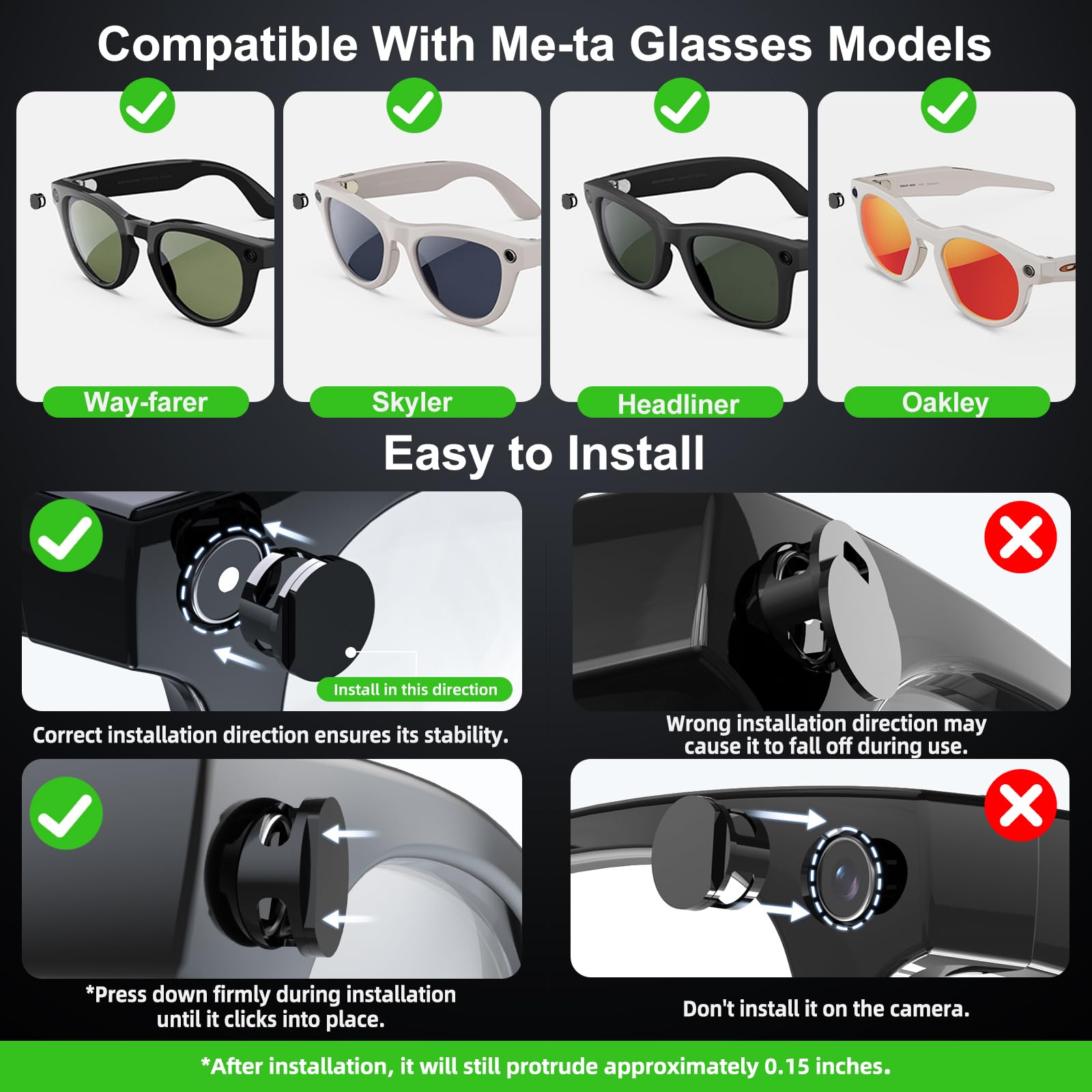 PnTnFly LED cover on Ray-Ban Meta Headliner keeps indicator discreet in dim light.