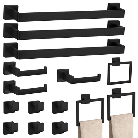 PNWNNH matte black towel bar elevates modern bathrooms with organized, reachable towels.