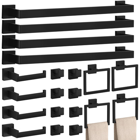 PNWNNH 20-piece matte black bathroom set for organized spaces