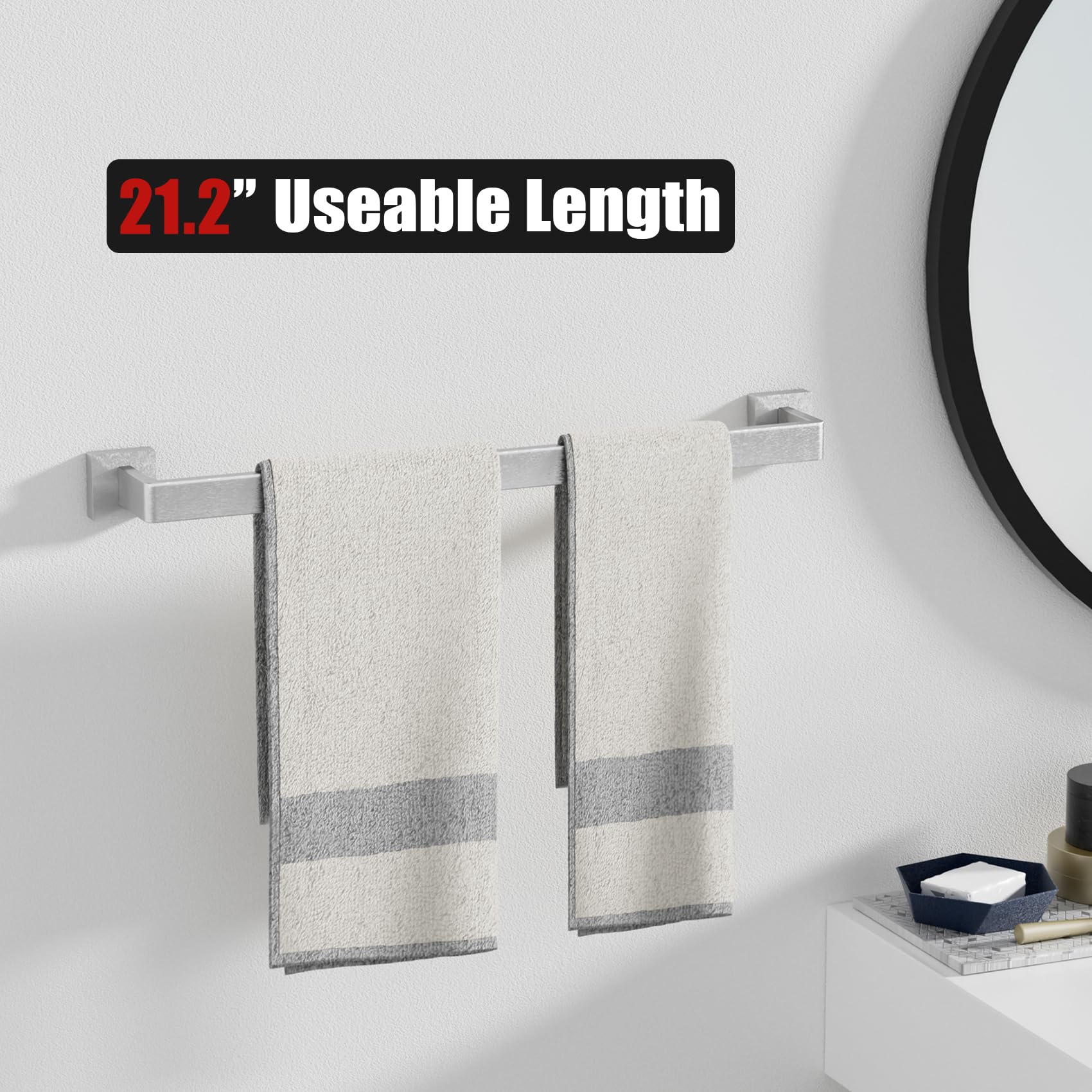 PNWNNH towel rings for easy reach beside the sink.