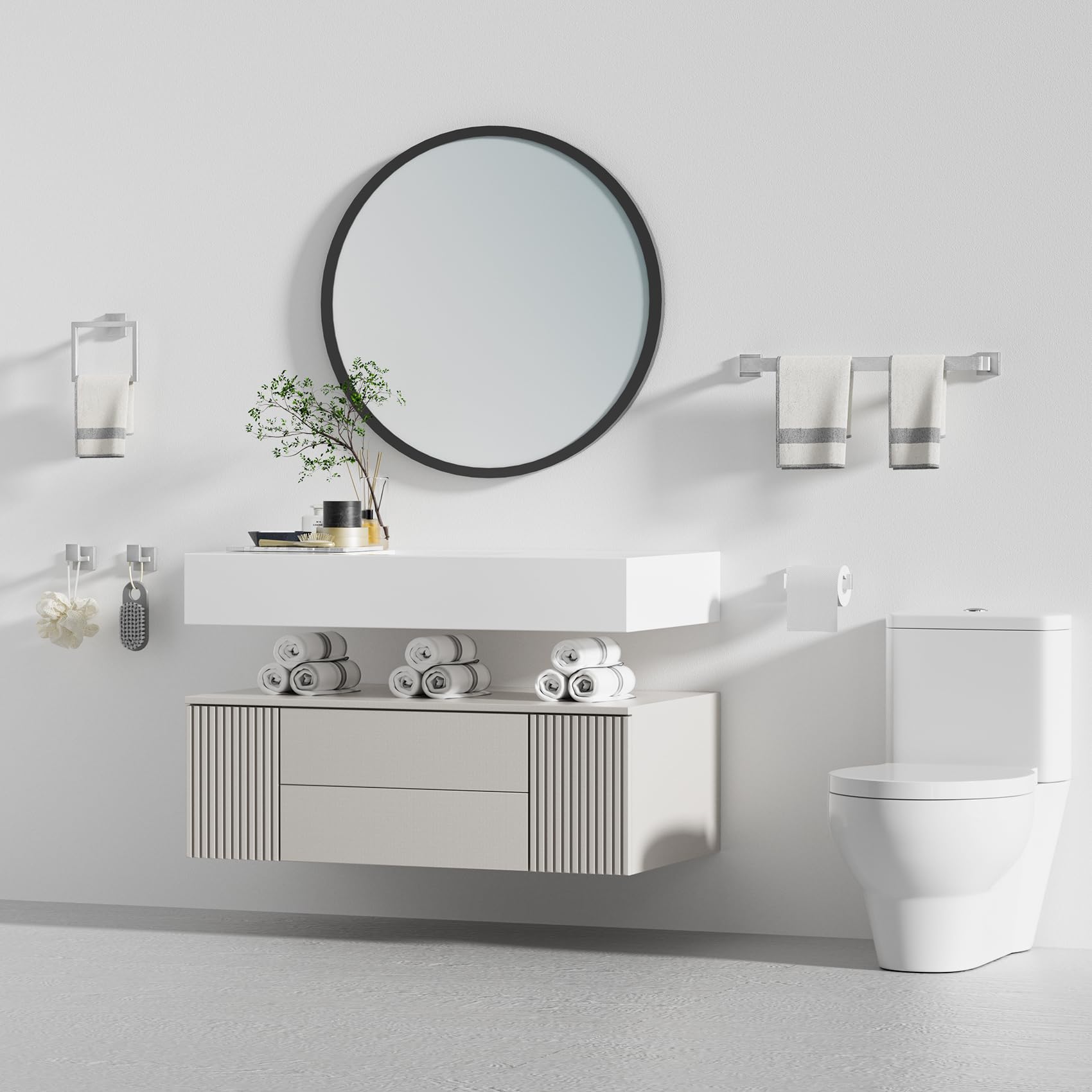 PNWNNH versatile bathroom hardware set suits bathrooms, laundry rooms, and closets.