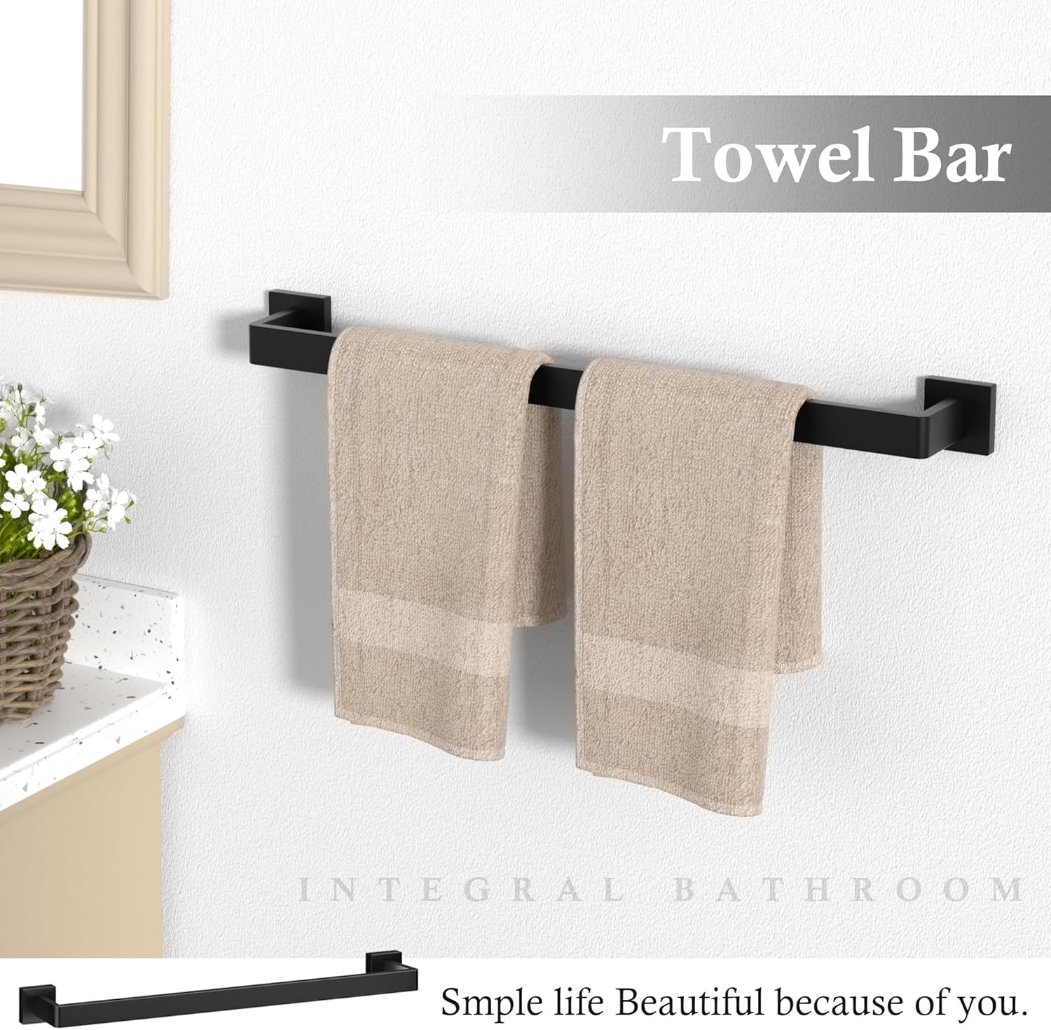 PNWNNH matte black towel ring keeps towels tidy