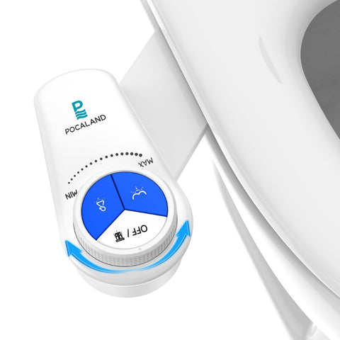 POCALAND bidet attachment on a toilet seat for an upgraded bathroom routine.