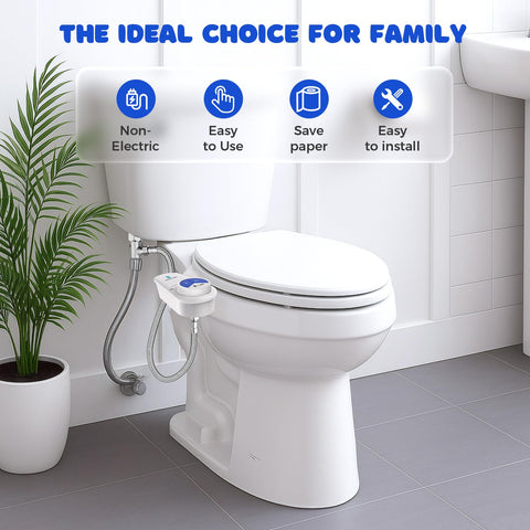 POCALAND slim, compact attachment fits standard toilets discreetly.
