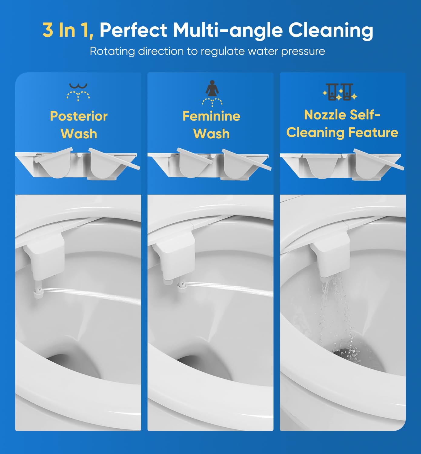 POCALAND bidet rear wash for stronger cleaning