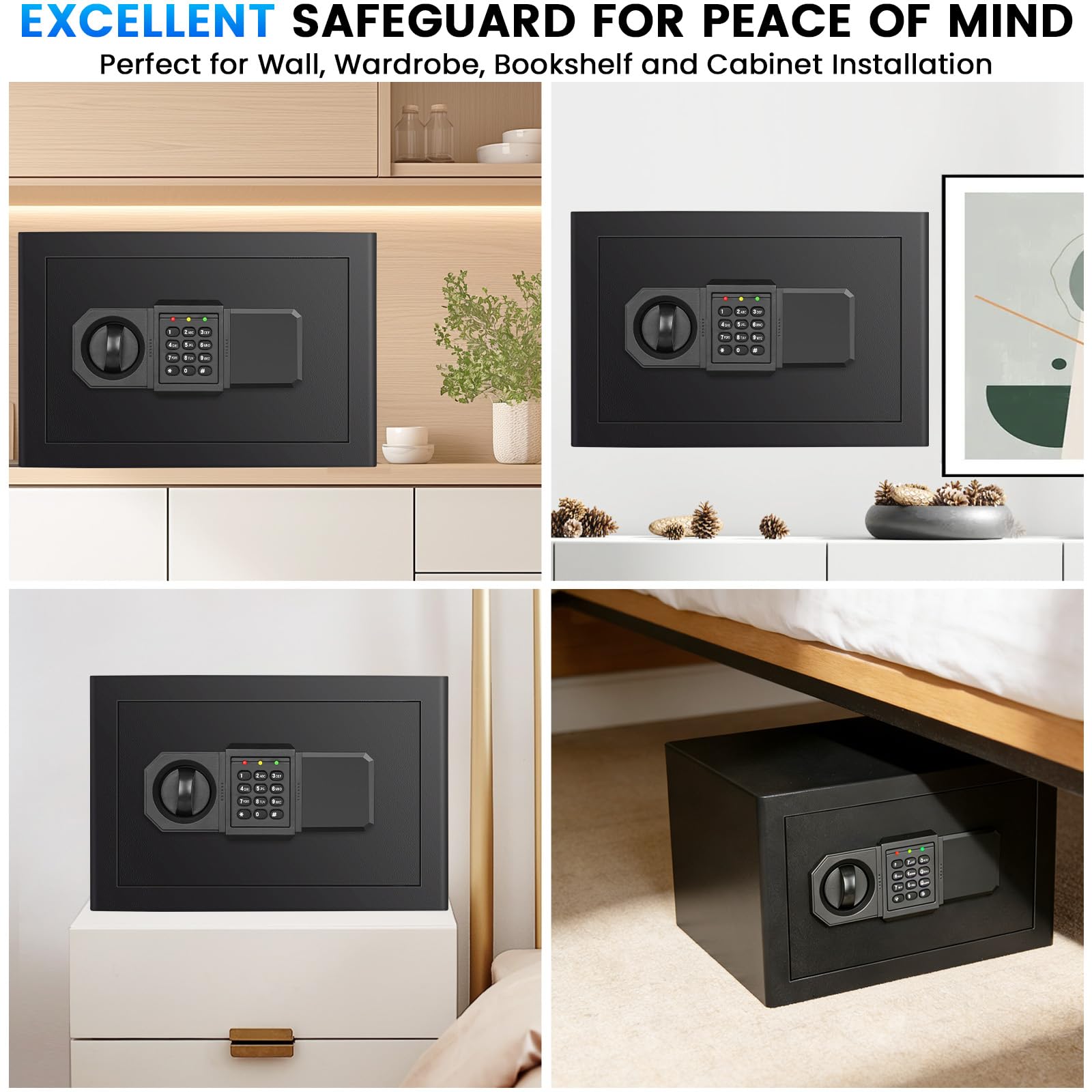 Pockrif small safe box expansion bolts enable secure anchoring.