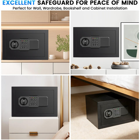 Pockrif small safe box expansion bolts enable secure anchoring.